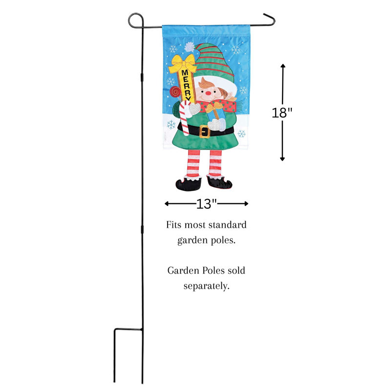 Drapeau de jardin en polyester double face H 24 po x l 13 po