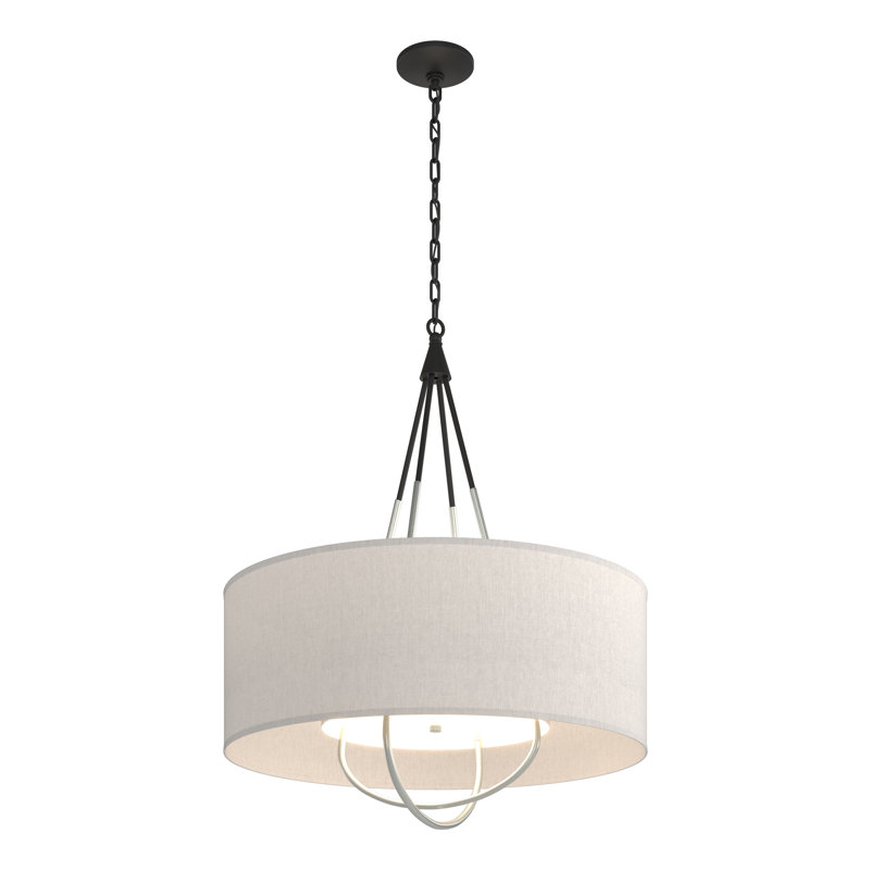 Loop 4 - Light Chandelier, Vintage Platinum, Black, Flax