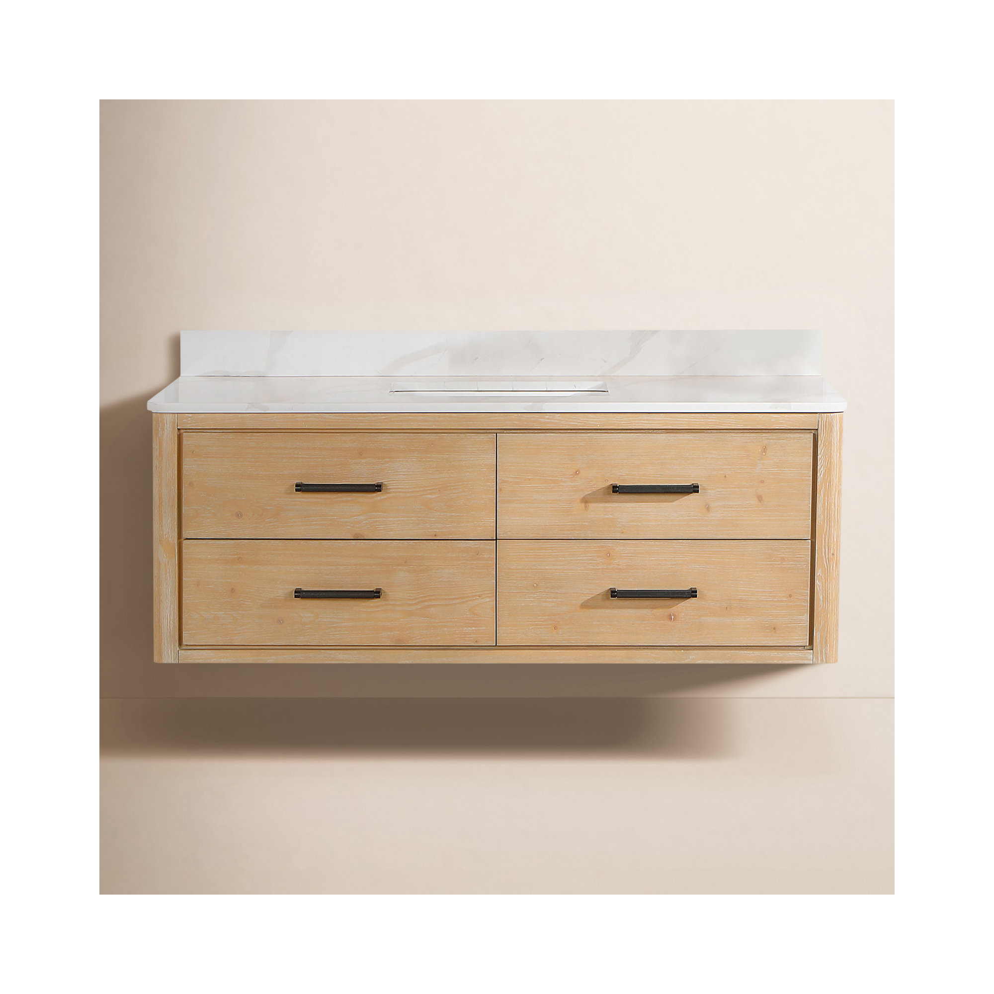 Cristo 55'' Single Bathroom Vanity, Fir Wood Brown