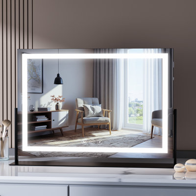 Miroir rectangulaire à DEL, contrôle de la température en continu 3 couleurs et intensité variable 