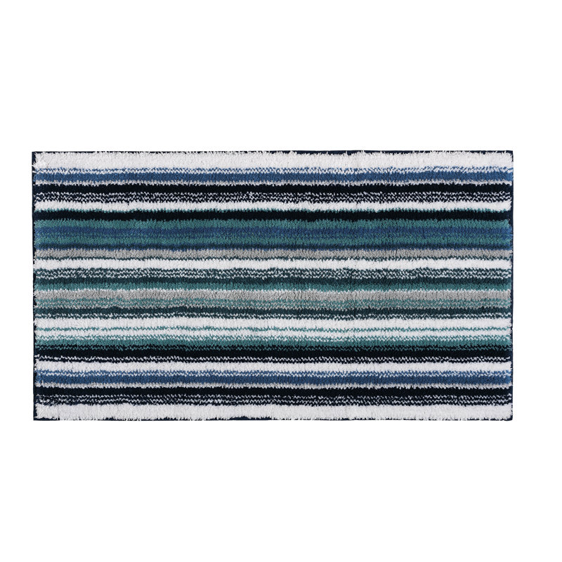 Venice Striped Bath Rug, 24'' W x 39'' L, Baltic