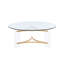  Table basse ronde en verre transparent et doré de 41 po en acrylique et laiton - plateau en verre moderne
