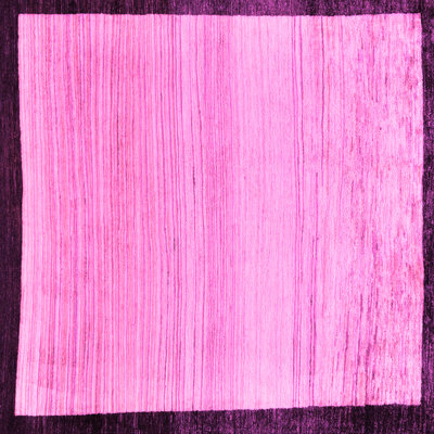 Tapis rose en laine et polyester tissé à la machine à motif abstrait Georgena