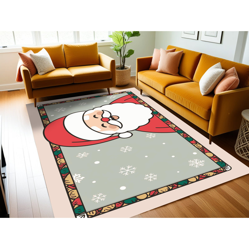 Tapis de Noël hiver lavable Ginza Six, Rectangulaire 2 pi x 3 pi
