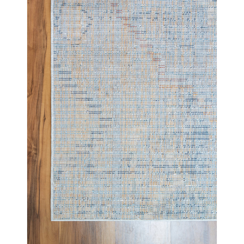 Tapis ivoire / bleu Southwestern, Rectangle 2 pi 2 po x 3 pi 1 po