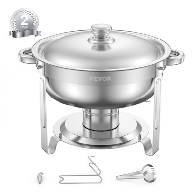 Ensemble 5 pièces de buffet à vaisselle rond en acier inoxydable
