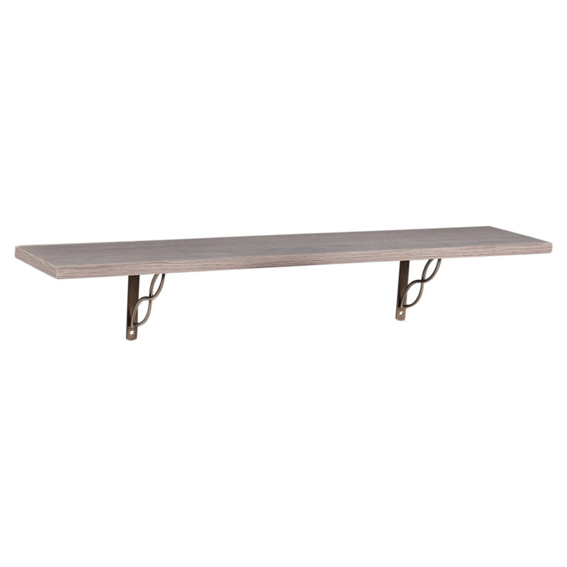 Amruth Bracket Shelf, Anthracite Oak, 2cm H x 90cm W x 18cm D