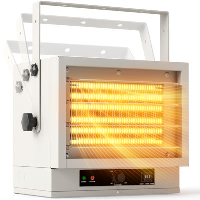 5000W Electric Garage Heater with Thermostat & 3 Power Modes, Ceiling Mount Space Heater for Workshop, Fan-Forced, White