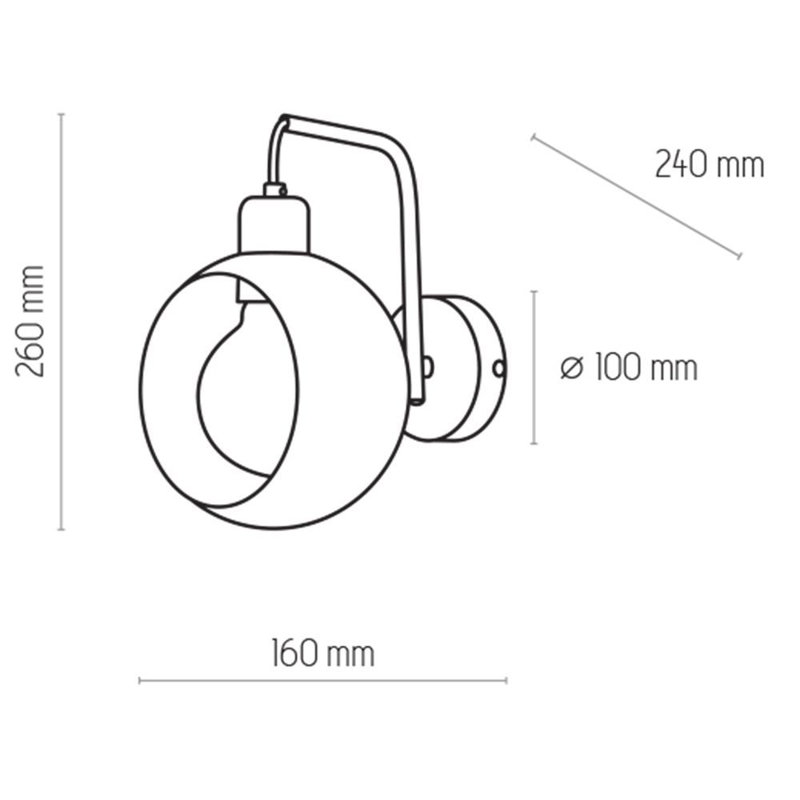 Banky Steel Armed Sconce, Black