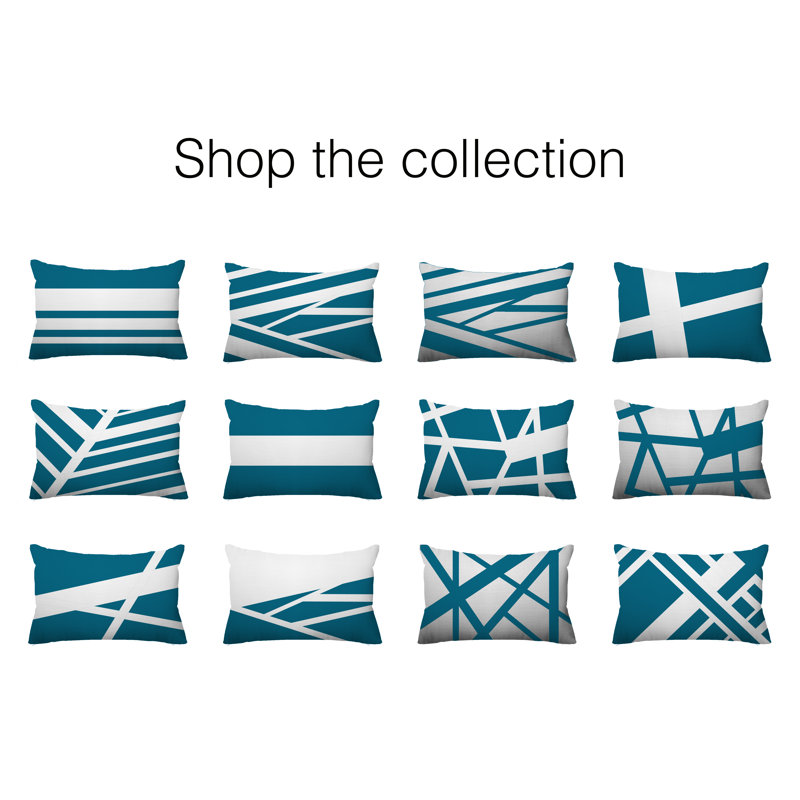 Coussin décoratif intérieur / extérieur Shepherd Diamond, Turquoise