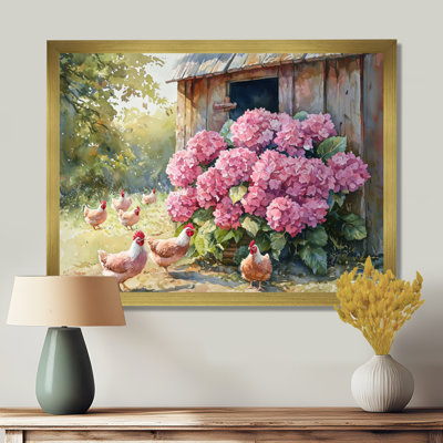 Dorislee hortensias par le poulailler I - art mural hortensias