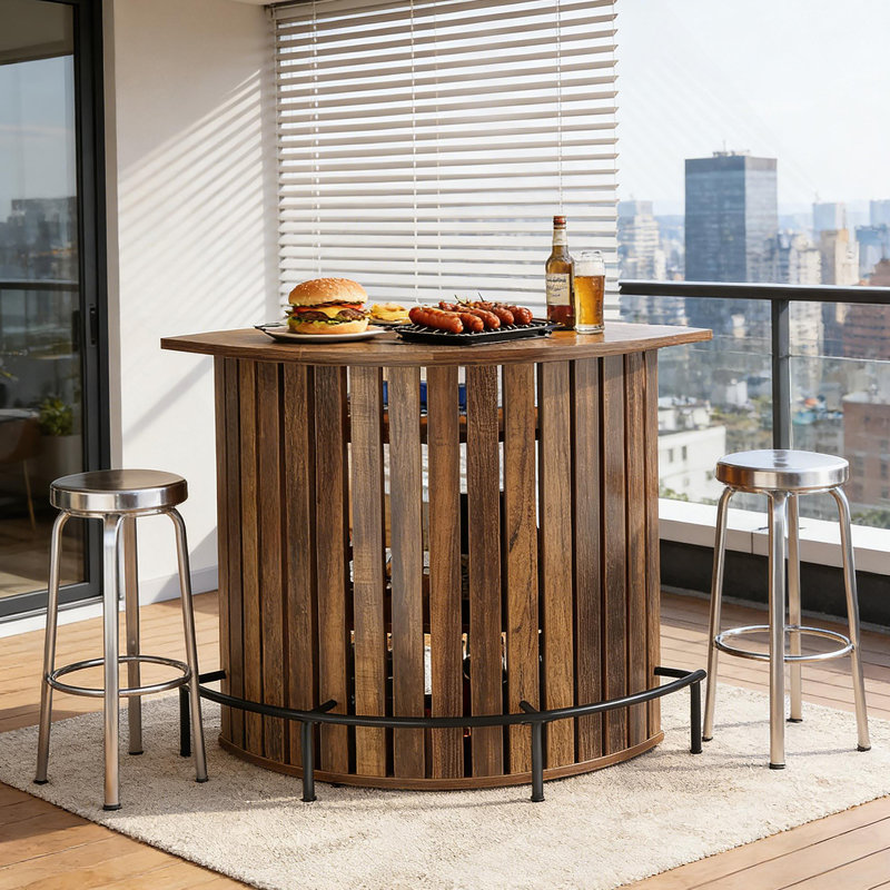 Stylish Bar Table,Arc-Shaped Bar Cabinet,Coffee Table
