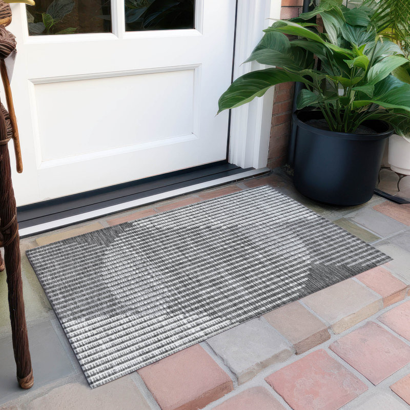 Gris anthracite lavable à la machine intérieur / extérieur ACN10010, Rectangle 1 pi 8 po x 2 pi 6 po