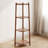 4-Tier Solid Wood Corner Bookcase with Open Display Shelves