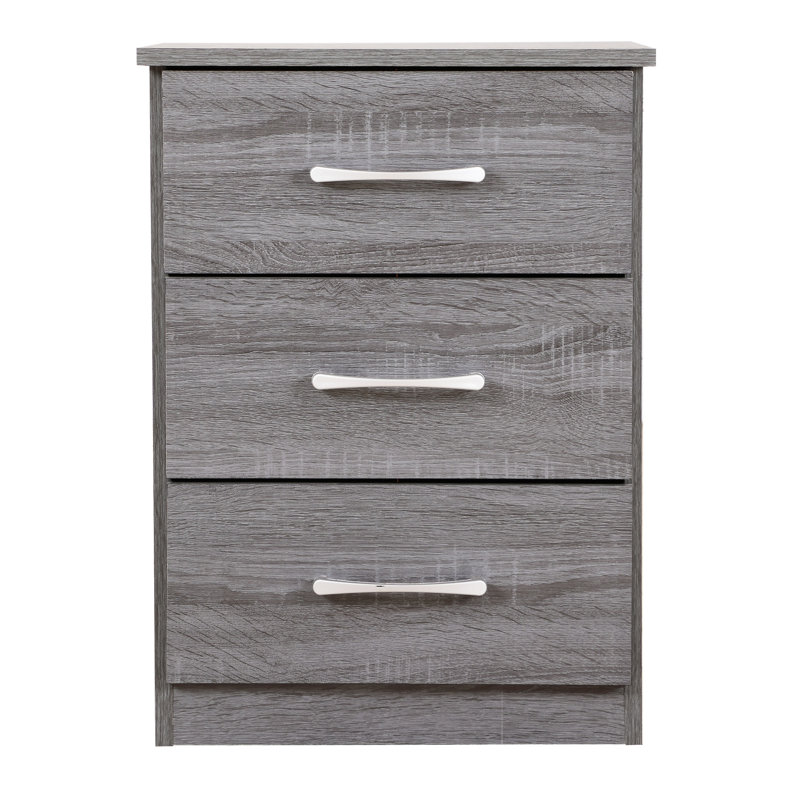 Seniz 3 - Drawer Nightstand , Gray
