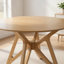 Table de salle à manger Evans, plateau rond, base en angle, bois franc brun noyer, 42 po