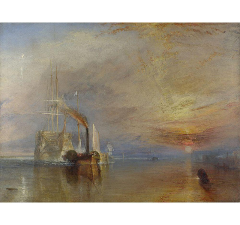 Turner, JMW Gallery Canvas Art: The Fighting Temeraire tugged to her last berth to be broken up 56724, 28" H x 36" W