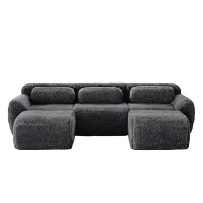 U-shaped Boneless Sofa With High-density Foam Base