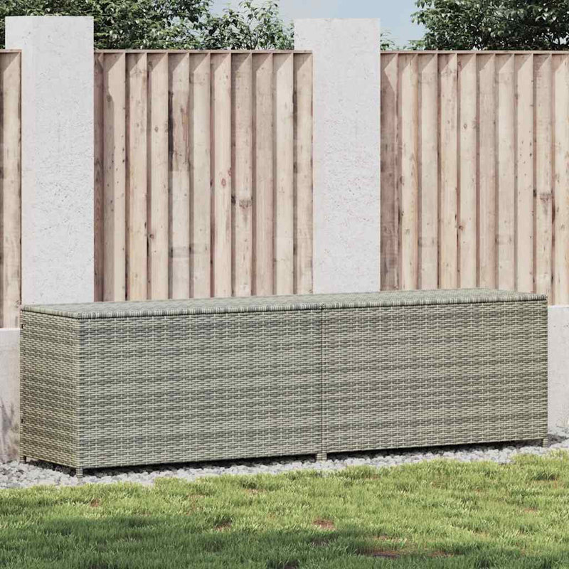 Storage Chest Brown Poly Rattan Powder-Coated Steel Outdoor Storage Chest Stylish Durable Design, Brown