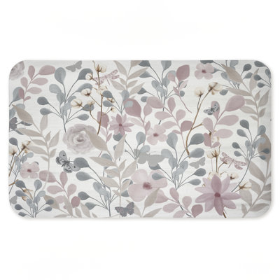Wildflower Hope Botanicals Printed Anti-Fatigue Floor Mat, design by Kim Allen, 30"x18"