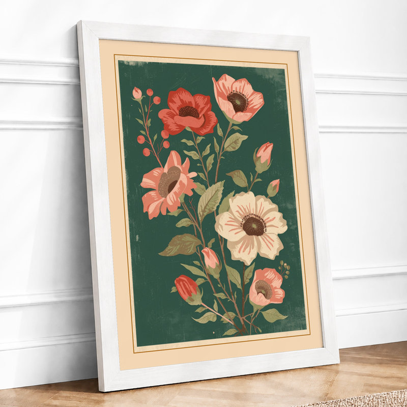 Flowering Botanicals Botanical - Framed Print, A2 - 59.4 x 42.0 cm, White