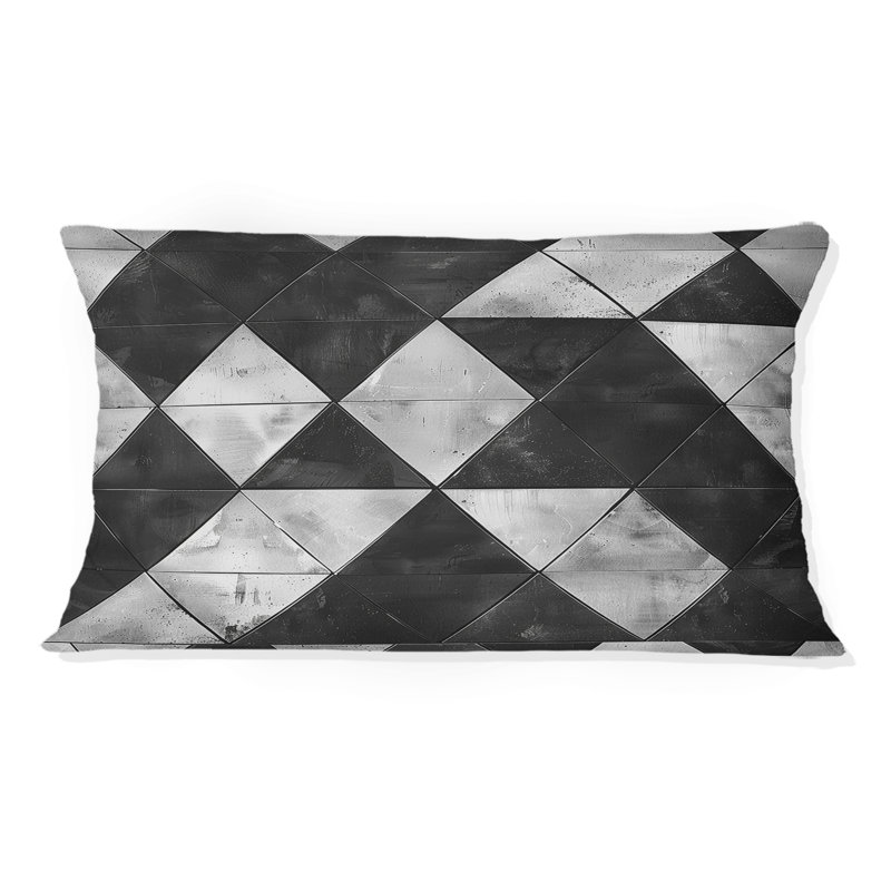 Coussin lombaire Mid-Century Black Triangle III