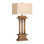 31" Wood Table Lamp With Beige Shade