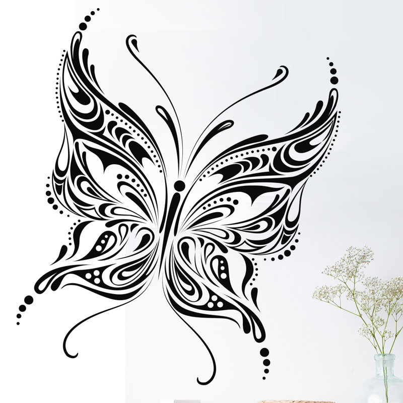 Adhésif décoratif papillon, Noir