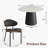 5Pcs Modern Pedestal Round Dining Kitchen Table With Metal Upholstered Chairs-538037976-538037975-538037973