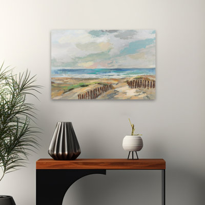Dunes - plage, bleu, brun, art côtier