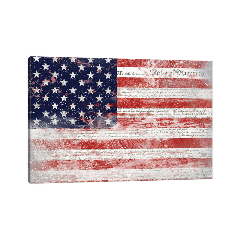 États-Unis par Nan-impression, Toile tendue, H 18 po x l 26 po x P 1,5 po