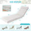 Paquet de 2 coussins de 80 po pour chaise longue d'extérieur, housse imperméable, amovible et lavable, coussins de remplacement toutes saisons pour jardin de piscine, beige / l-41111109-55894029