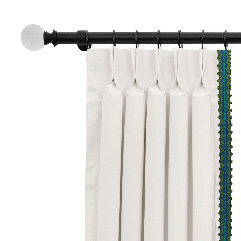 Boca Raton Embroidered Room Darkening Curtain, 20" W x 96" L