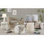 Repose-pieds de rangement 18 po en laine tissée à la main beige avec motif touffeté et noué