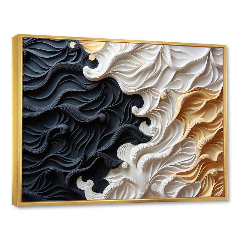 Minimalisme, beauté, sérénité, impression sur toile, Cadre flottant doré, H 24 po x l 32 po x P 1 po