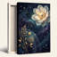Art mural sur toile fleur rougeoyante et plantes dorées dans un cosmos étoilé-133220946