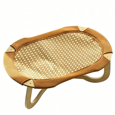 Elevated Pet Cot Bed with Cooling Mat, Breathable Mesh Cat Dog Hammock Chair, Easy Assembly Raised Indoor Pet Lounge Bed for Small Medium Large Cats & Dogs