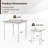 Ebern Designs 5 Pcs Bar Table Set Square Dining Table & 4 Pvc Leather Upholstered Bar Stools-1828303455