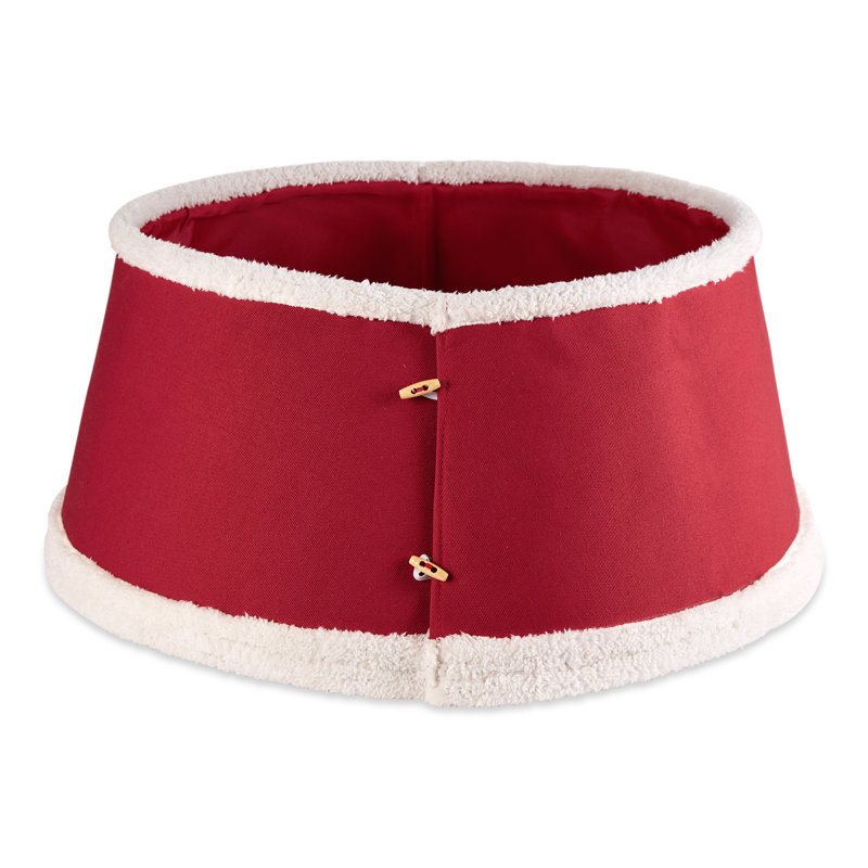 Green and White Polyester Christmas Tree Collar