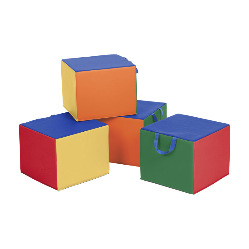 Assorted Colorful Foam Children's Cozy Cubes, 4-Pack