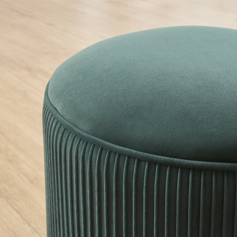 Repose-pieds Terri, Velours vert foncé