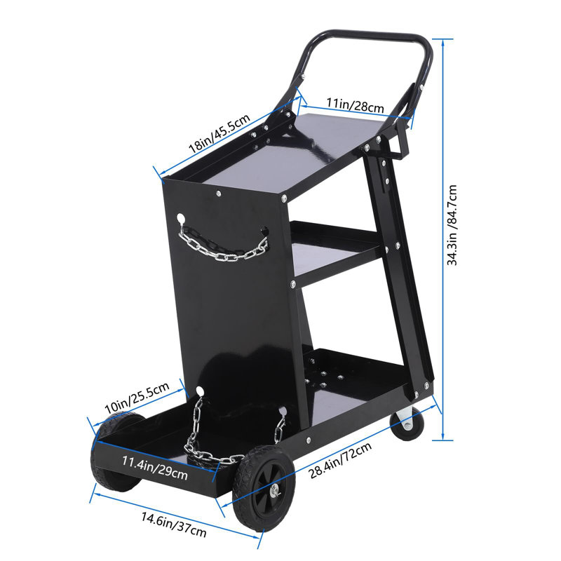Chariot de soudage à 2 niveaux Capacité de charge statique de 220 lb