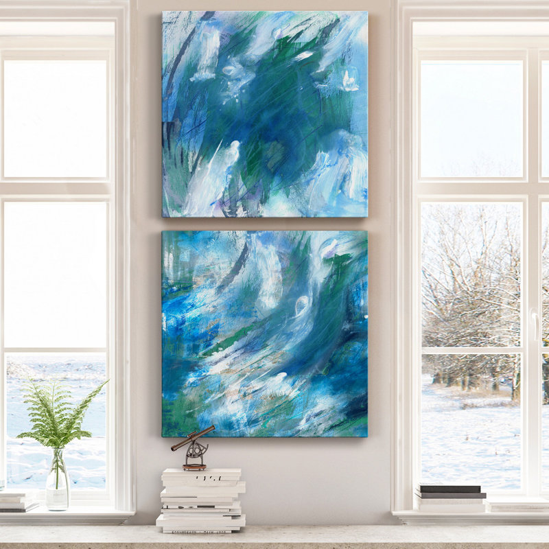 Rush Tide I - Ensemble de 2 reproductions sur toiles tendues, H 16 po x l 32 po x P 1 po