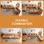 Canapé modulaire en U avec rangement, canapé 10 places en similicuir, grand canapé confortable, grand canapé pour grand espace, maison, bureau, brun clair
