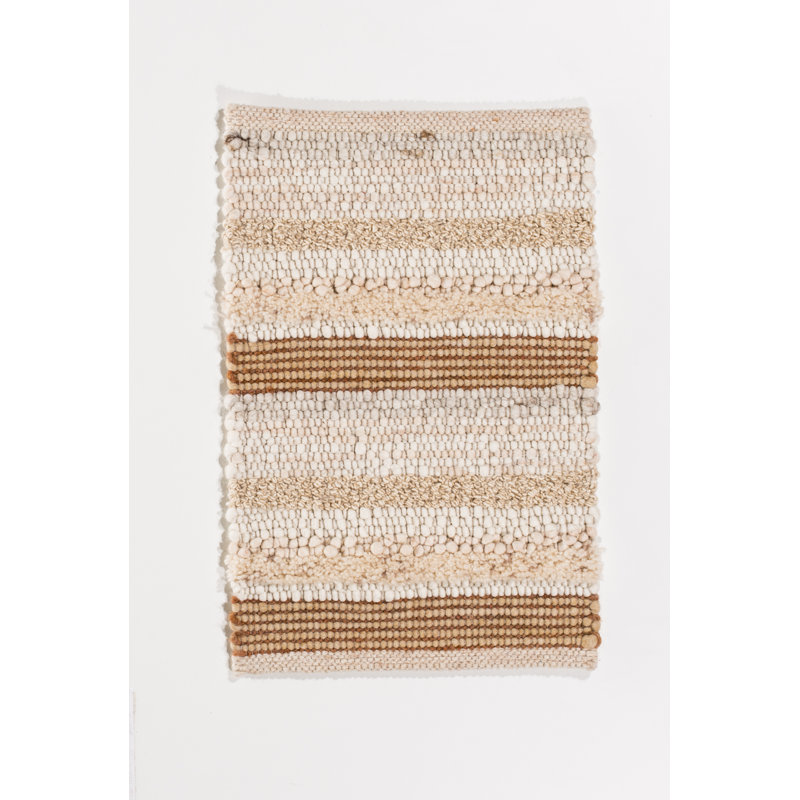 Aydin Striped Wool Area Rug, Rectangular 70 x 140cm