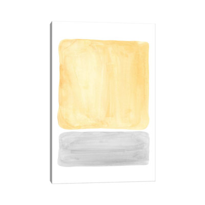Yellow and Grey Watercolour Shapes 1 Piece Painting on Canvas