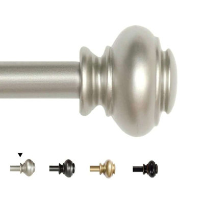 Window Curtain Rods for Windows Adjustable Decorative 3/4 Inch Diameter Single Window Curtain Rod Set with Classic Finials