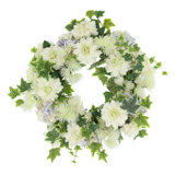 24" Spring Wreath with Dahlias, Hydrangeas and Ivy