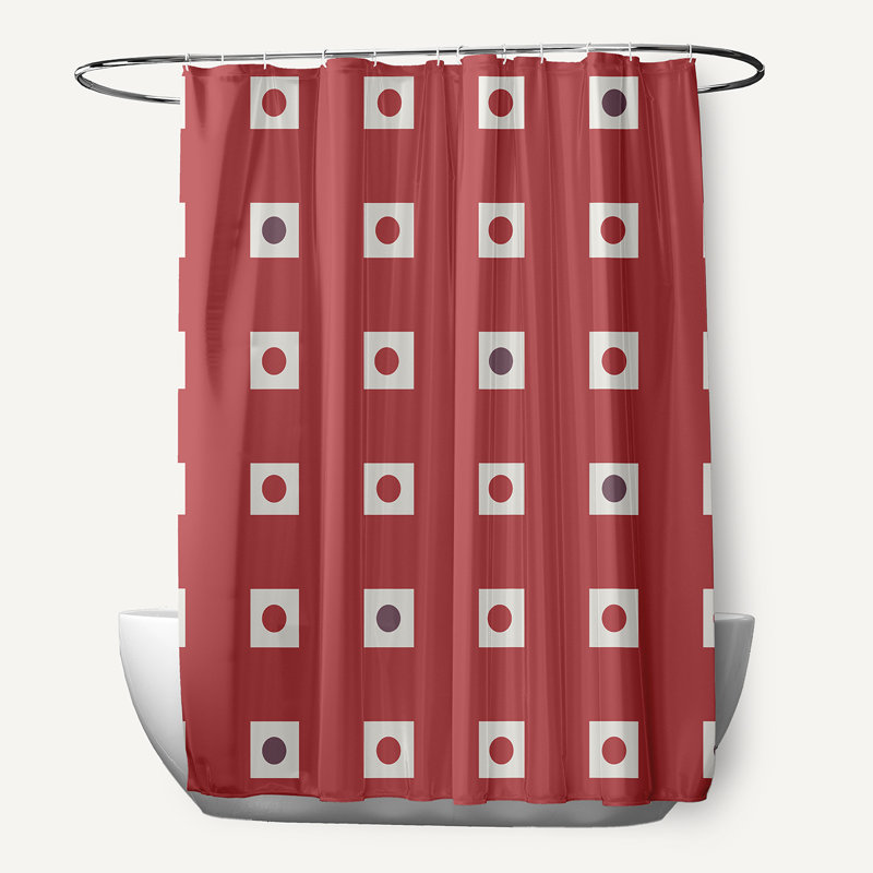 Rideau de douche géométrique simple, Rouge