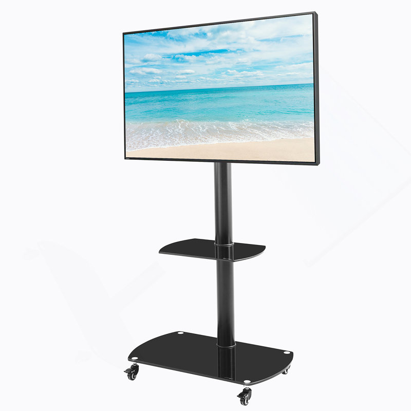 Meuble télé polyvalent et robuste en métal et en verre avec hauteur réglable, gestion des câbles et serrure sécurisée pour les salons modernes